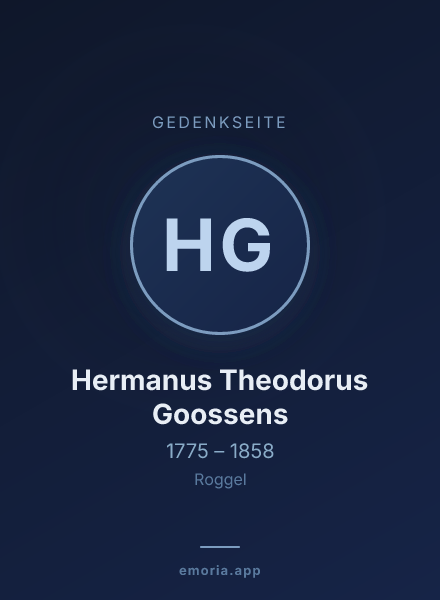 Gedenkportrait von Hermanus Theodorus Goossens