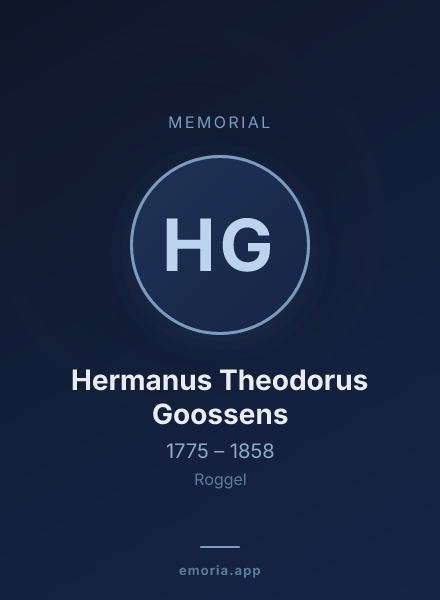 Memorial portrait of Hermanus Theodorus Goossens