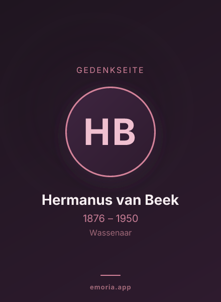 Gedenkportrait von Hermanus van Beek