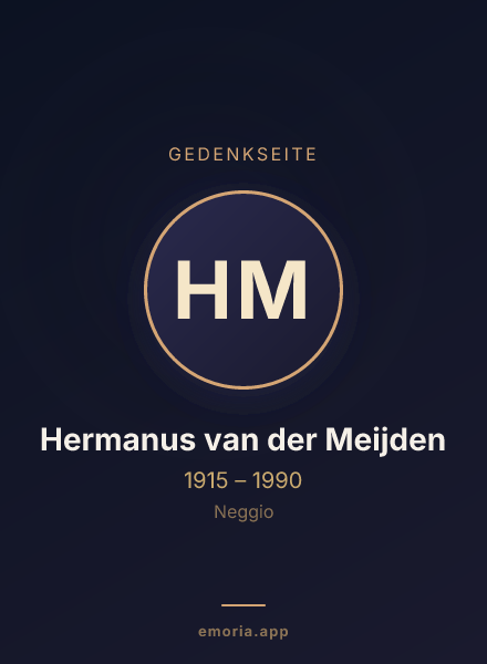 Gedenkportrait von Hermanus van der Meijden