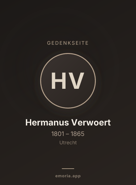 Gedenkportrait von Hermanus Verwoert