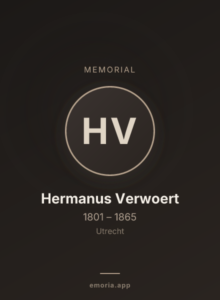 Memorial portrait of Hermanus Verwoert