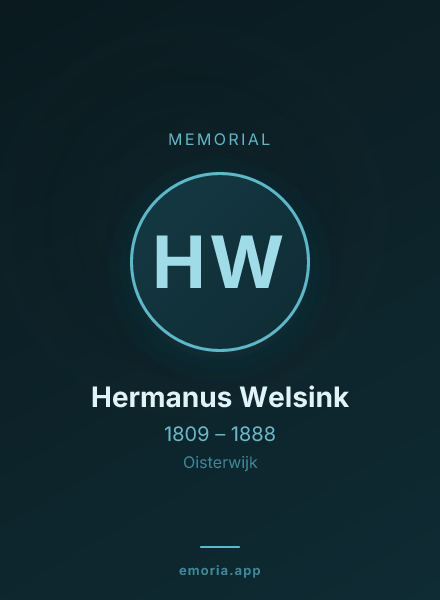 Memorial portrait of Hermanus Welsink