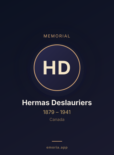 Memorial portrait of Hermas Deslauriers