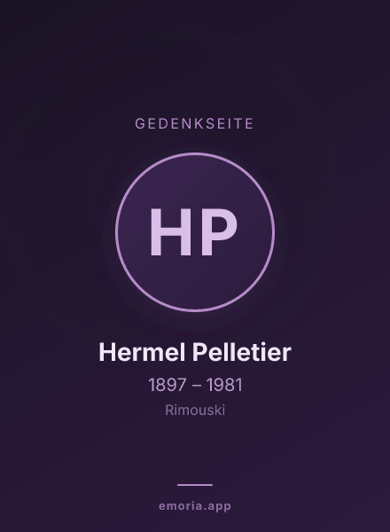 Gedenkportrait von Hermel Pelletier
