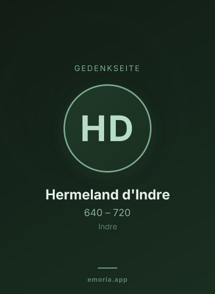 Gedenkportrait von Hermeland d'Indre
