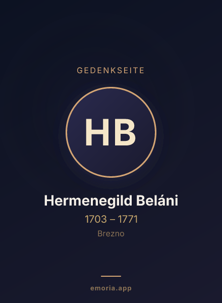 Gedenkportrait von Hermenegild Beláni