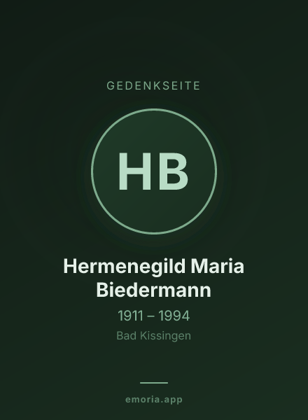 Gedenkportrait von Hermenegild Maria Biedermann