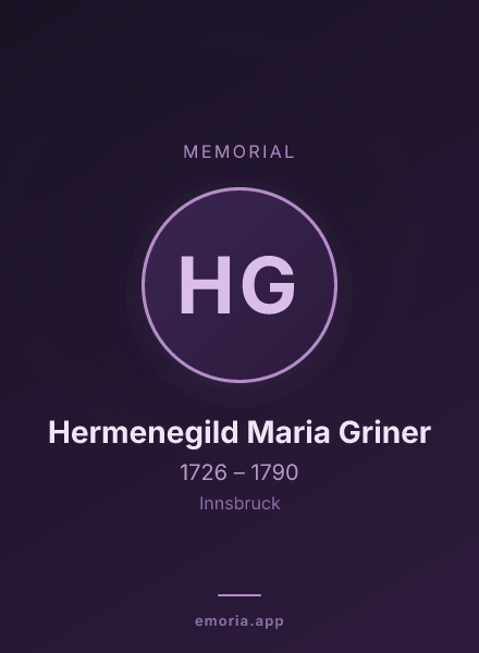 Memorial portrait of Hermenegild Maria Griner