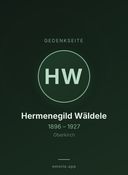 Gedenkportrait von Hermenegild Wäldele