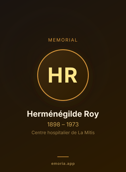 Memorial portrait of Herménégilde Roy