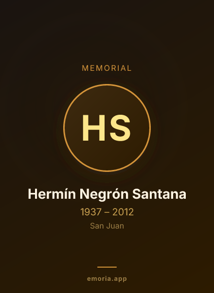 Memorial portrait of Hermín Negrón Santana