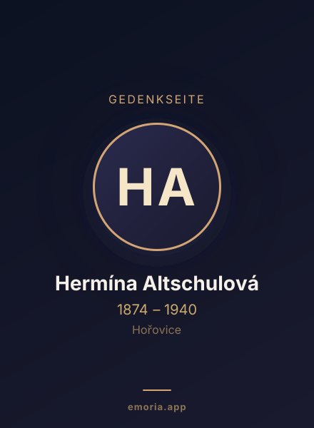 Gedenkportrait von Hermína Altschulová