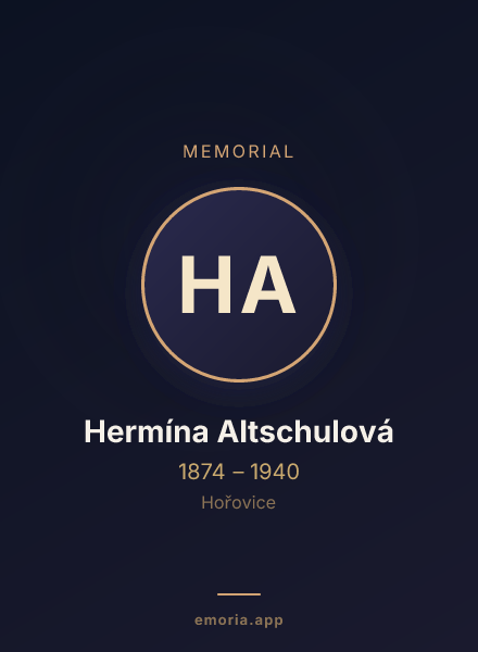 Memorial portrait of Hermína Altschulová