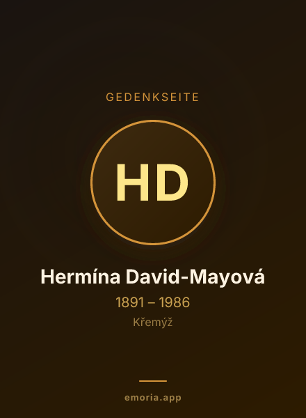 Gedenkportrait von Hermína David-Mayová