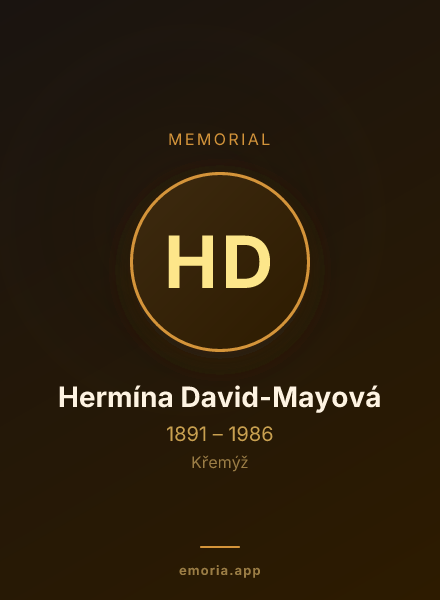 Memorial portrait of Hermína David-Mayová