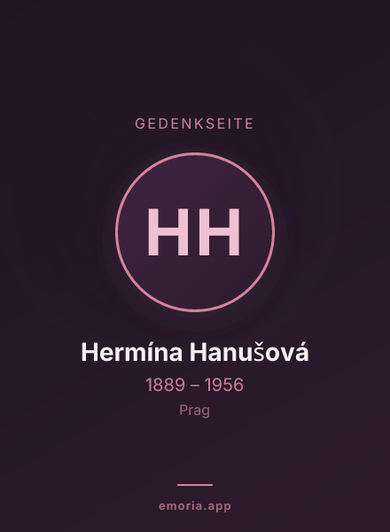 Gedenkportrait von Hermína Hanušová