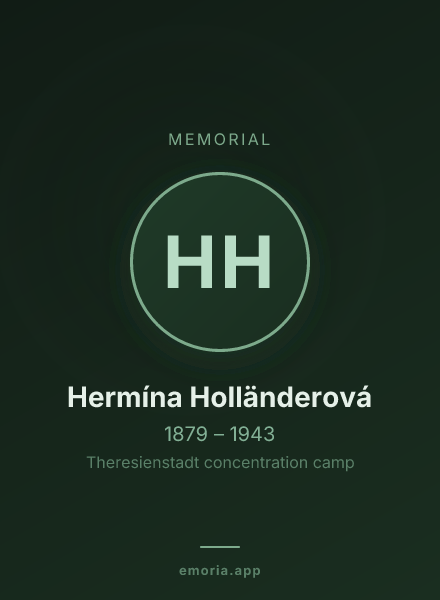 Memorial portrait of Hermína Holländerová