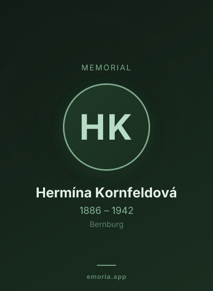 Memorial portrait of Hermína Kornfeldová