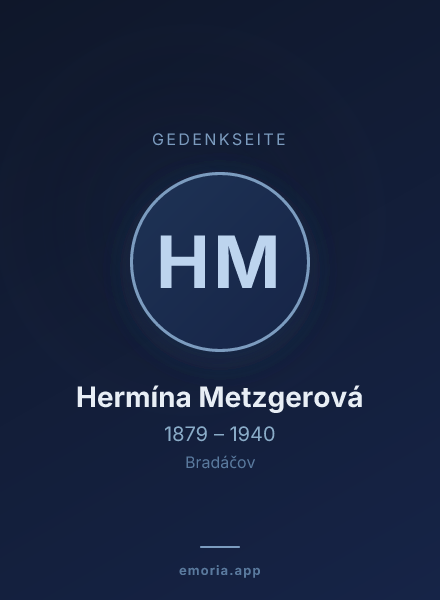 Gedenkportrait von Hermína Metzgerová