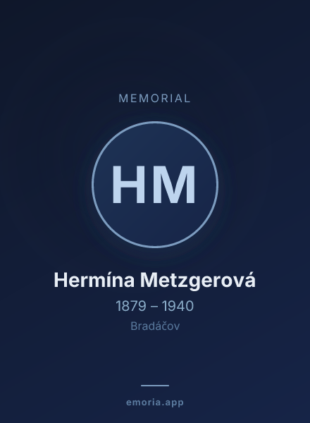 Memorial portrait of Hermína Metzgerová