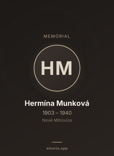 Memorial portrait of Hermína Munková