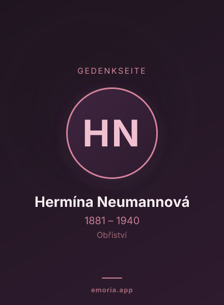 Gedenkportrait von Hermína Neumannová