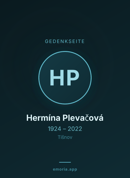 Gedenkportrait von Hermína Plevačová