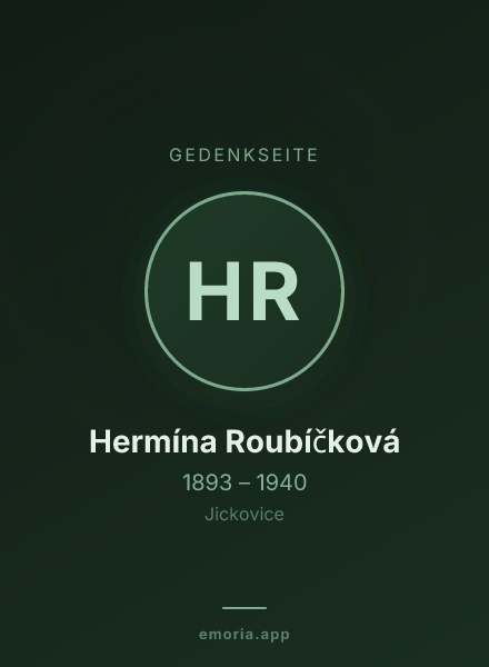 Gedenkportrait von Hermína Roubíčková