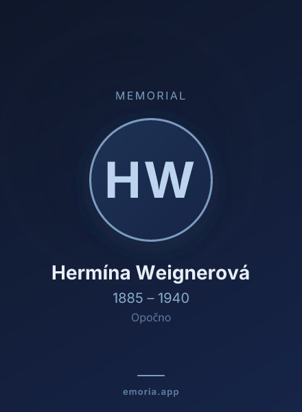 Memorial portrait of Hermína Weignerová