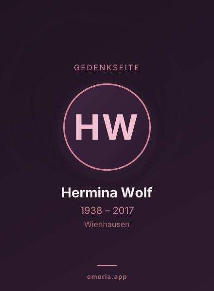 Gedenkportrait von Hermina Wolf