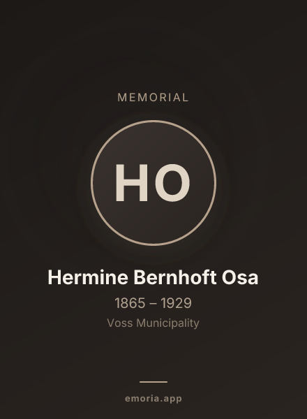 Memorial portrait of Hermine Bernhoft Osa