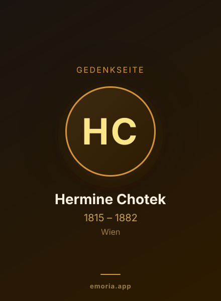 Gedenkportrait von Hermine Chotek