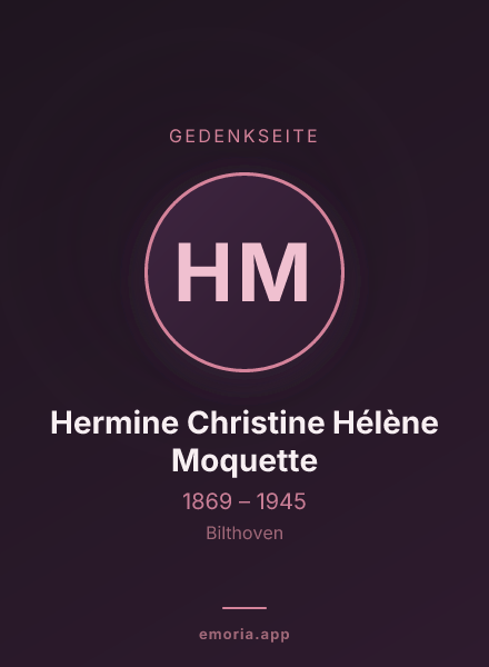 Gedenkportrait von Hermine Christine Hélène Moquette