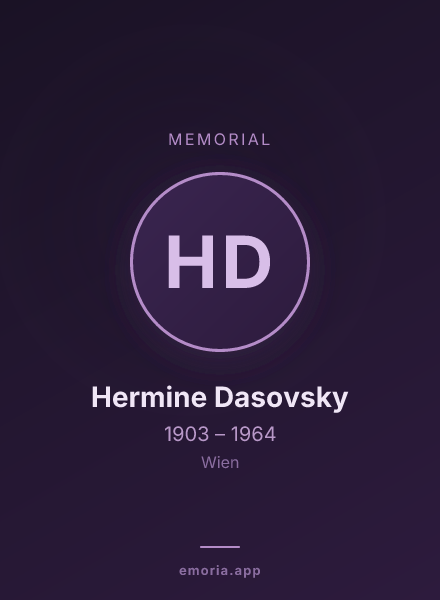 Memorial portrait of Hermine Dasovsky