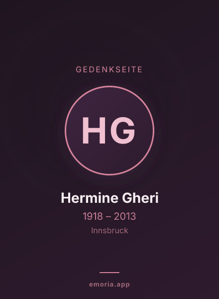 Gedenkportrait von Hermine Gheri