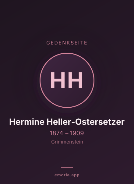 Gedenkportrait von Hermine Heller-Ostersetzer