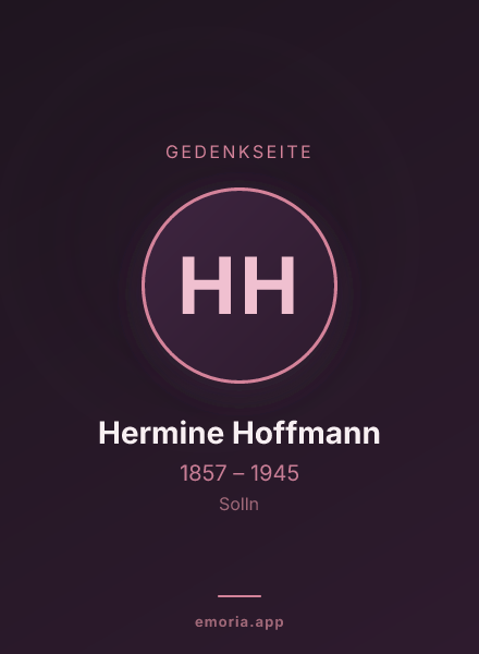 Gedenkportrait von Hermine Hoffmann