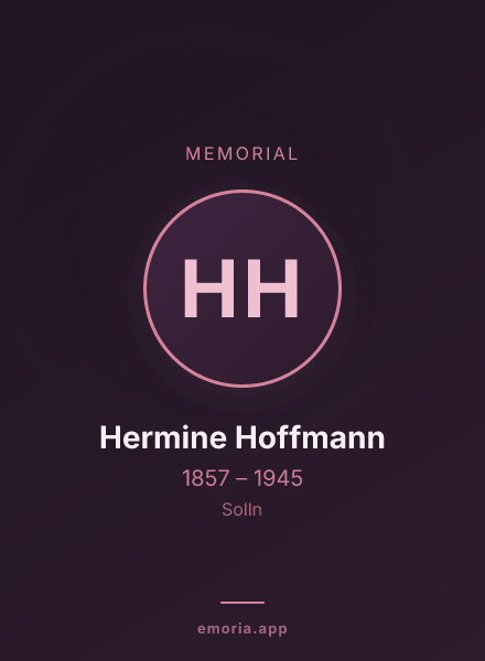 Memorial portrait of Hermine Hoffmann