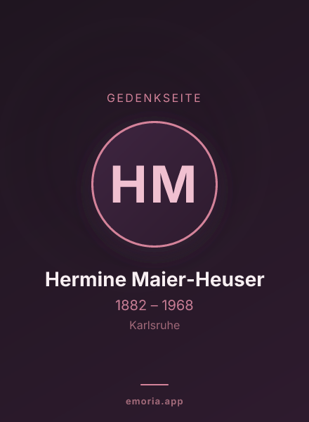 Gedenkportrait von Hermine Maier-Heuser