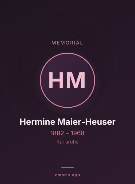 Memorial portrait of Hermine Maier-Heuser