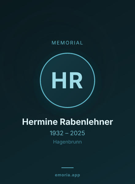 Memorial portrait of Hermine Rabenlehner