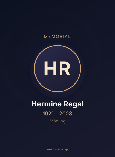 Memorial portrait of Hermine Regal
