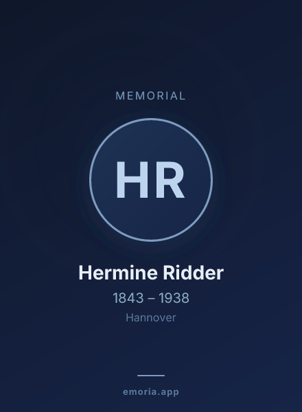 Memorial portrait of Hermine Ridder