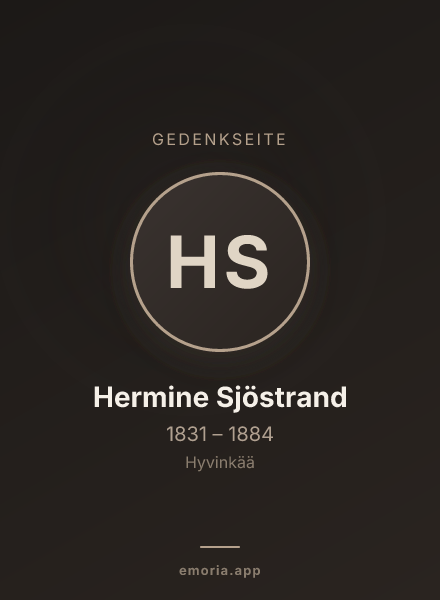 Gedenkportrait von Hermine Sjöstrand