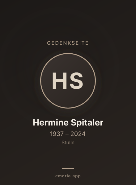 Gedenkportrait von Hermine Spitaler