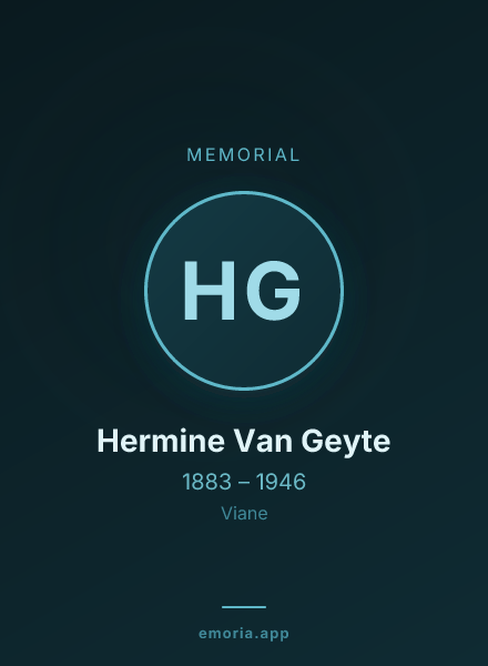Memorial portrait of Hermine Van Geyte