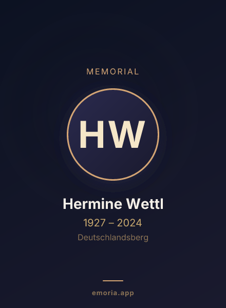 Memorial portrait of Hermine Wettl