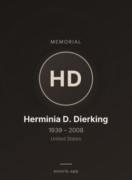 Memorial portrait of Herminia D. Dierking