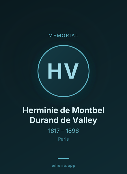 Memorial portrait of Herminie de Montbel Durand de Valley